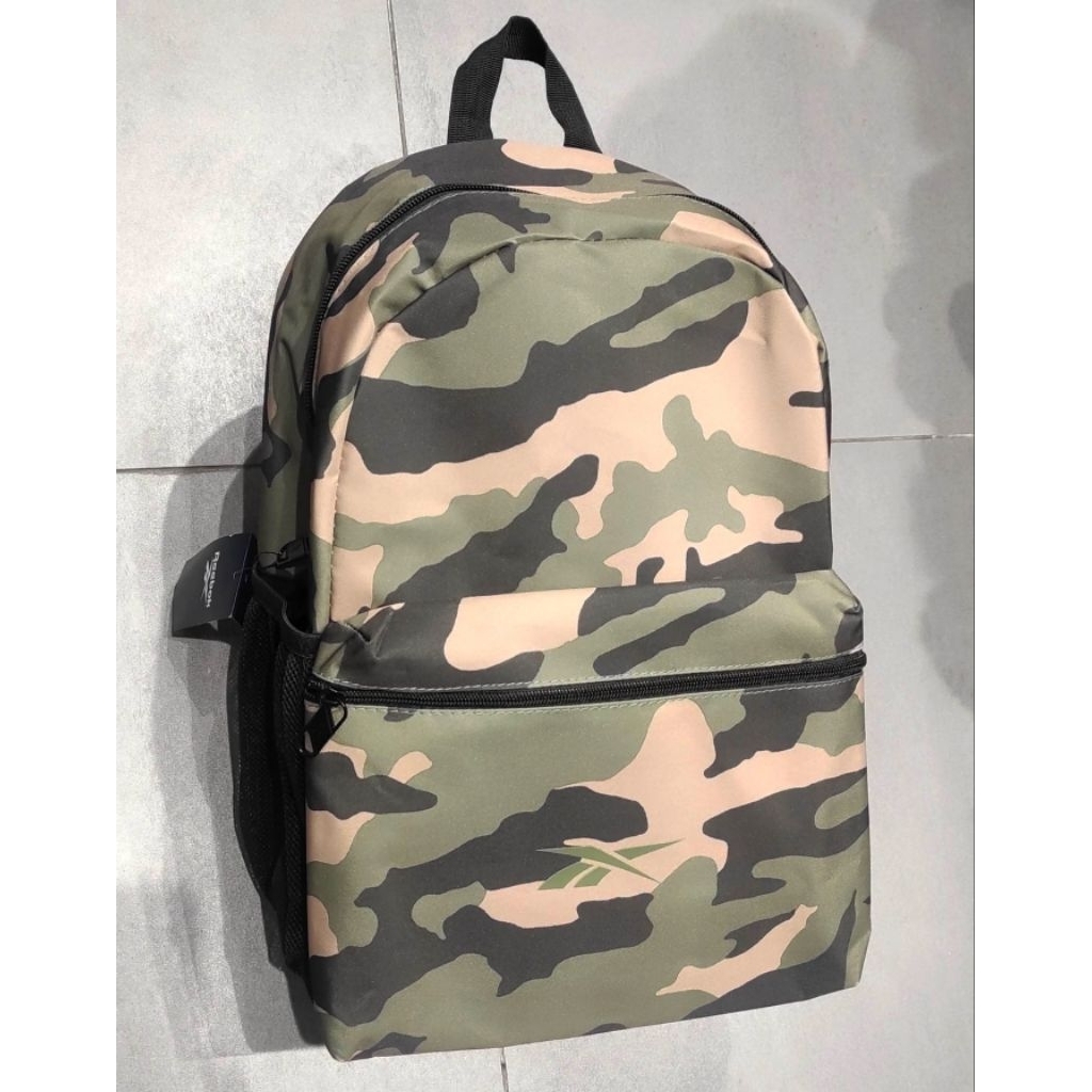 TAS BACKPACK REEBOK Military Camo Olive Original *LIMITED STOCK *Ada Busa Empuk pada Tali Bahu & Pun