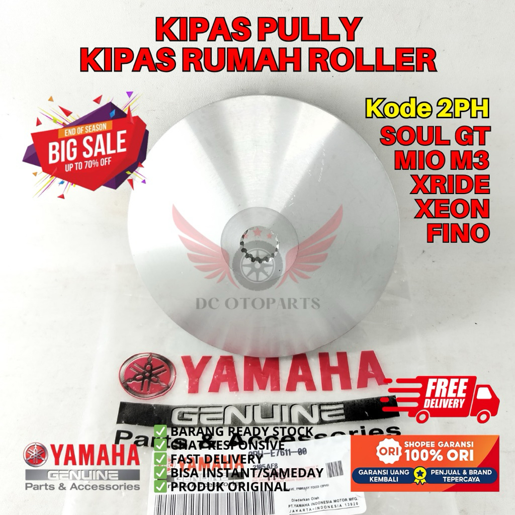 2PH KIPAS PULLY MIO SOUL GT ORIGINAL YAMAHA GENUINE PARTS, KIPAS RUMAH ROLLER ORIGINAL MIO M3, KIPAS