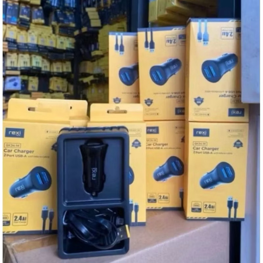 Rexi GJ34-M / GK34-M Car Charger Micro 2.4a Dual Usb GK34m