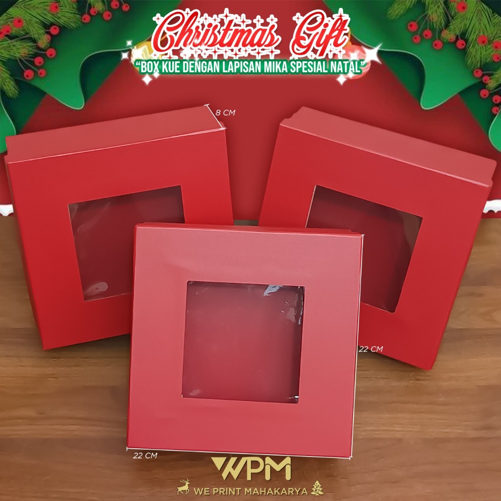 

HARD BOX NATAL TUTUP MIKA / KOTAK KUE TUTUP MIKA/ LEBARAN / HARDBOX LEBARAN LUBANG MIKA / IMLEK / HARDBOX CUSTOM / HARD BOX IMLEK / NATAL / LEBARAN / HARDBOX KUE BASAH