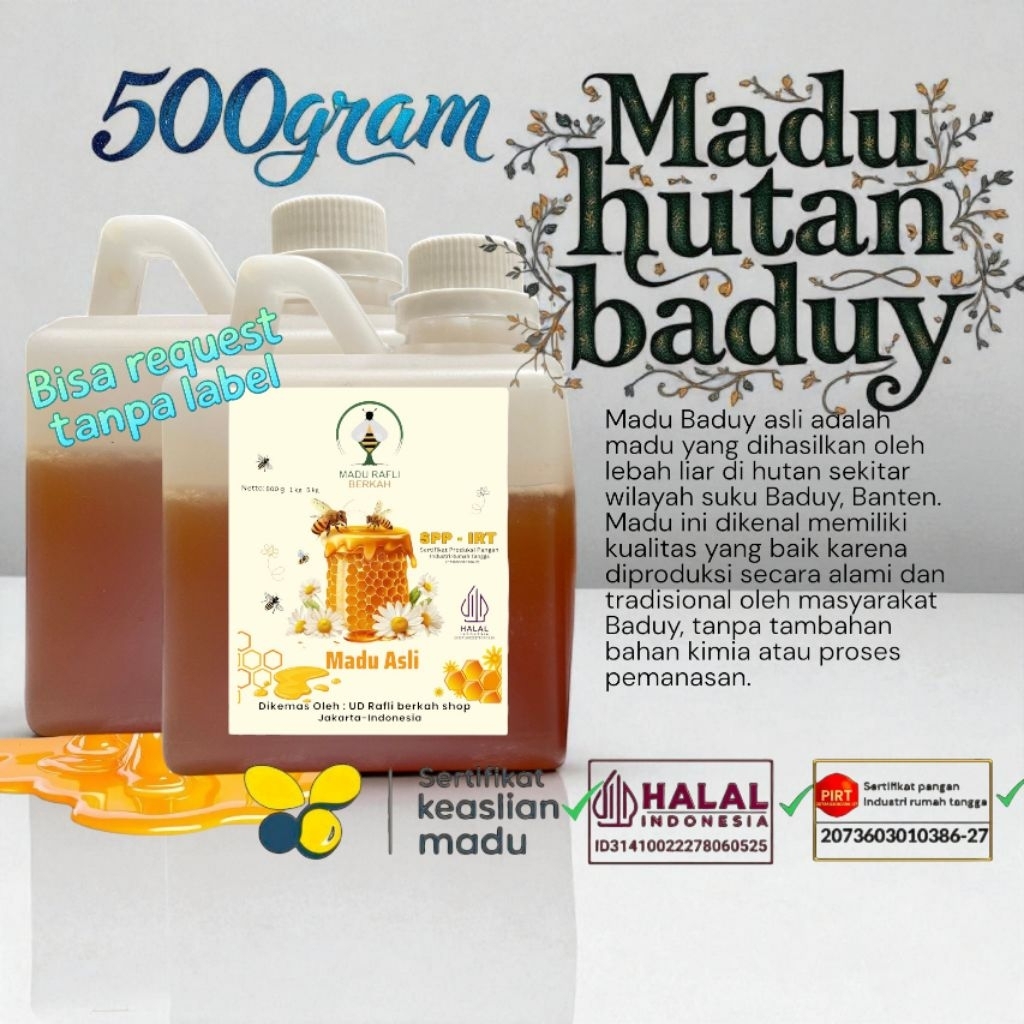 

madu hutan baduy isi 500 gram_asli tanpa campuran-sudah uji laboratorium dan halal