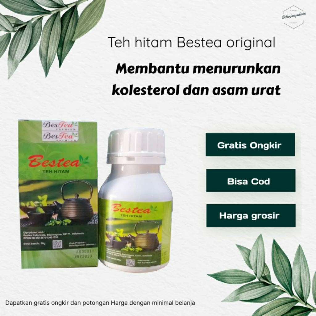 

Bestea - Teh hitam Bestea Asli original BPOM Turunkan asam urat kolesterol dan gula darah 80g