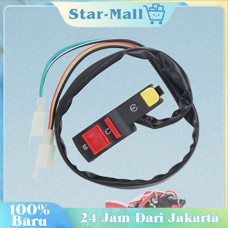 Saklar Lampu Motor 3 Tombol / Tombol Starter Motor / Untuk Modifikasi Sepeda Motor