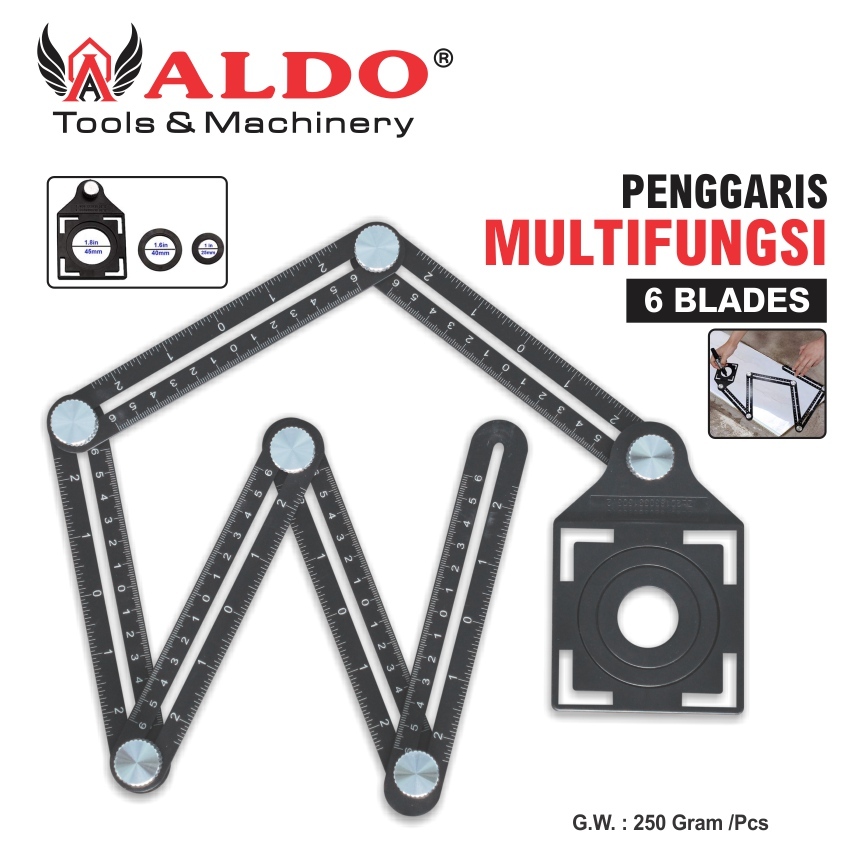 

PENGGARIS MULTIFUNGSI 6 BLADE MERK ALDO