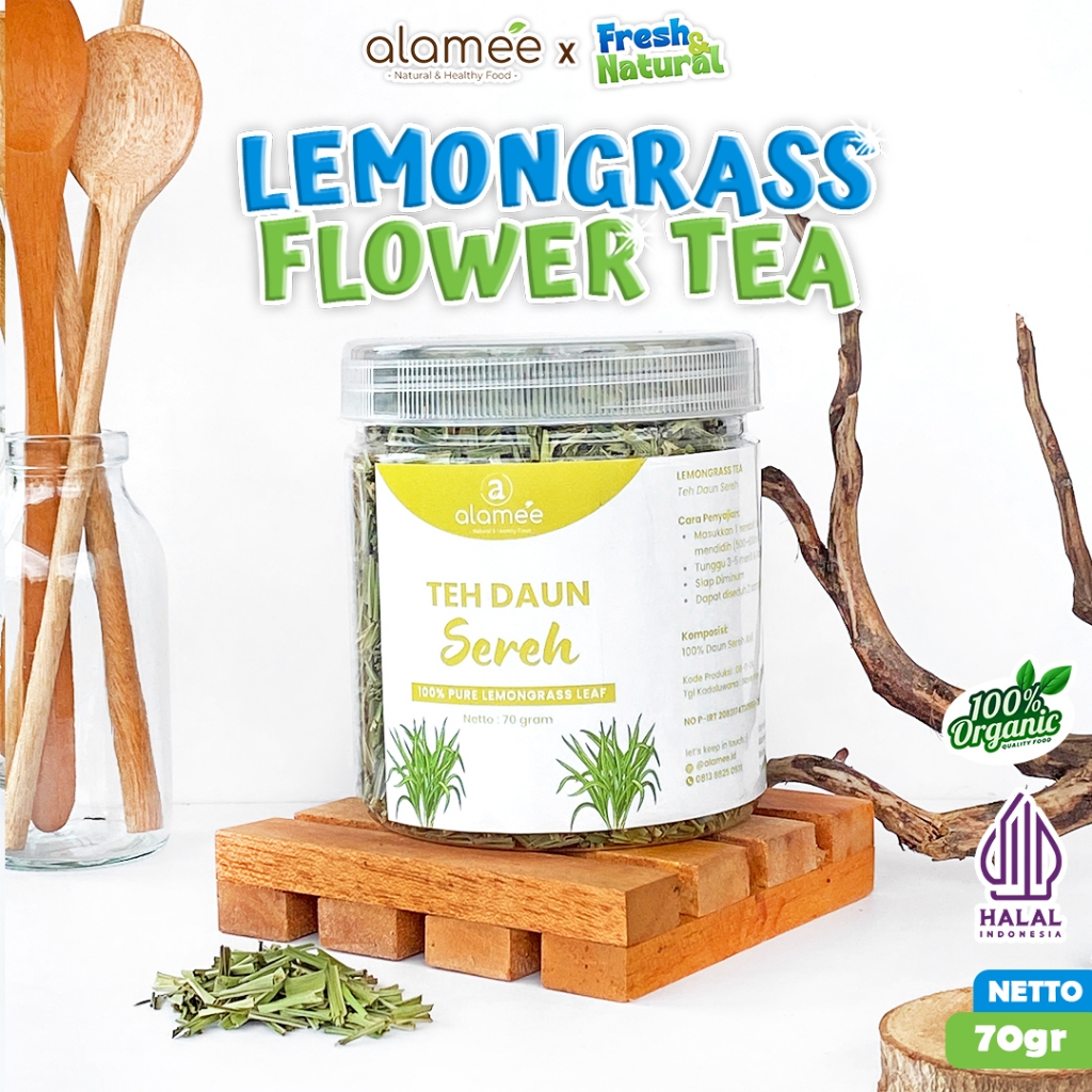 

ALAMEE Lemongrass Leaf Tea Teh Daun Sereh Organik Kering Dried 70gr fresh and natural