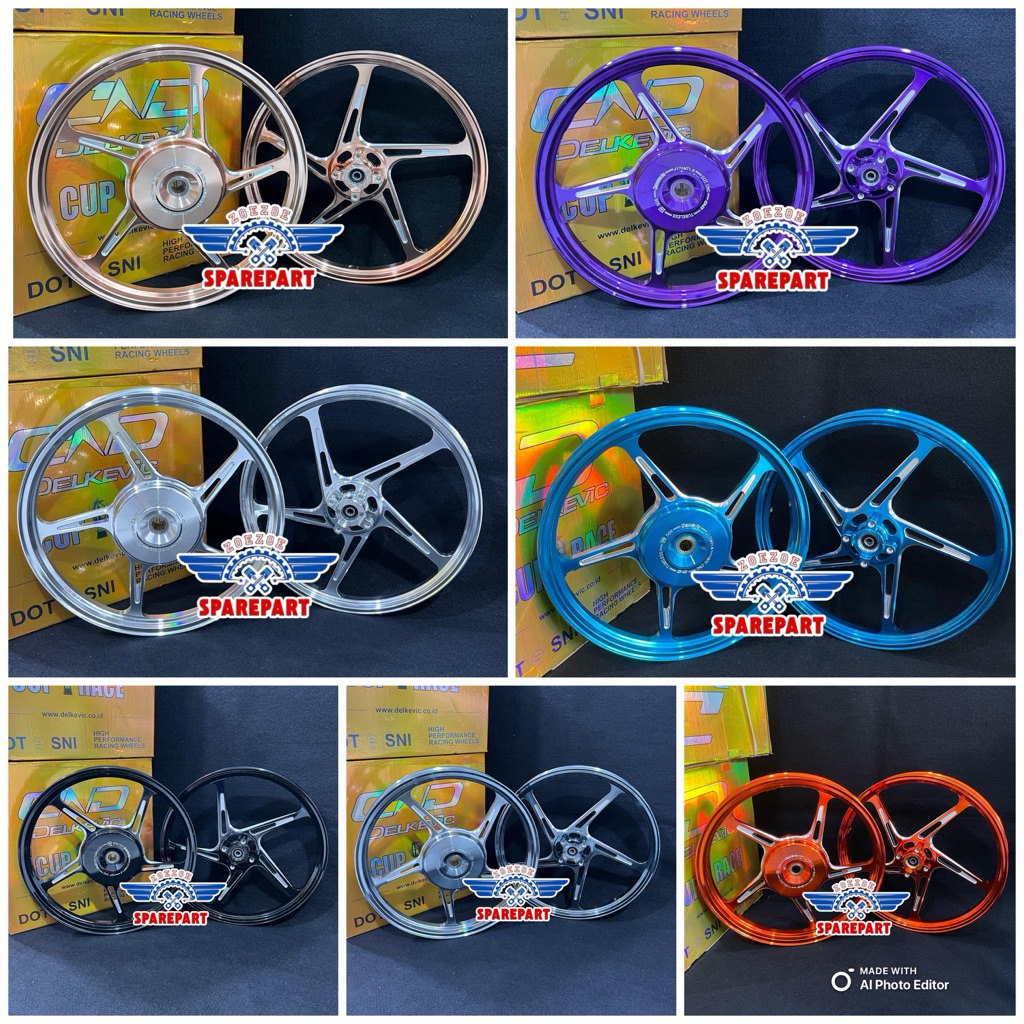 VELG DELKEVIC D51 RING 17 MIO SPORTY 5TL / BEAT / SCOOPY / VARIO 125 / 150 / 110 / SOUL KARBU / MIO 