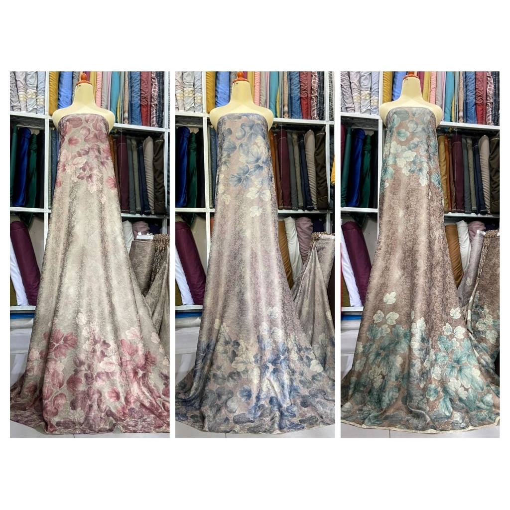 Kain jacquard Motif Embos 3D ll Bahan Jacquard Bunga Timbul