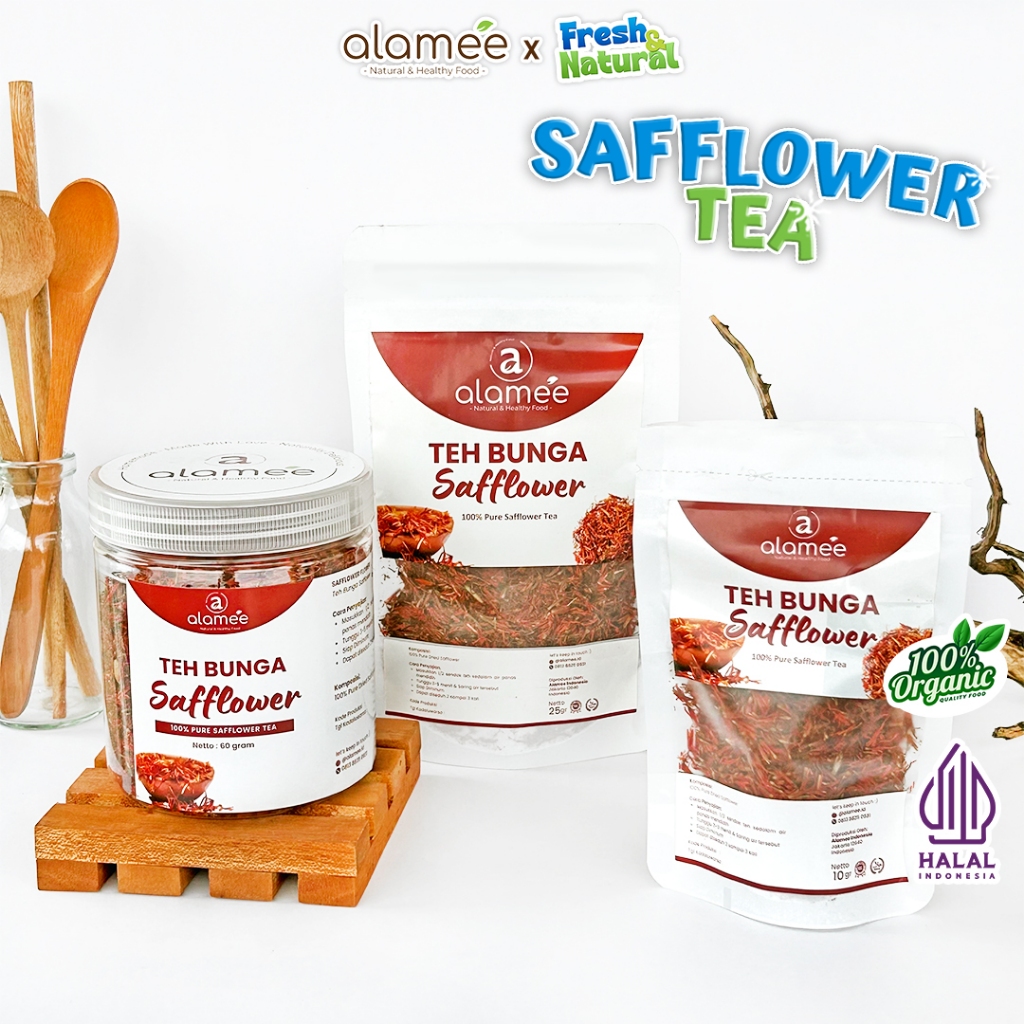 

ALAMEE Teh Bunga Safflower Herbal Tea Organik Alami Siap Seduh Minum Minuman Sehat fresh and natural