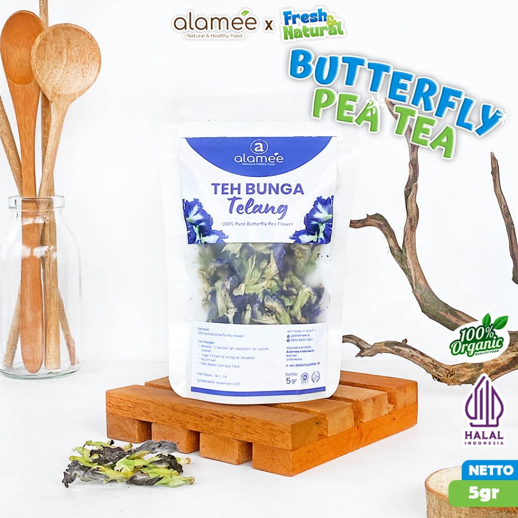 

Teh Bunga Telang Kering Butterfly Pea Tea Herbal Organik Alami 10 Gr fresh and natural