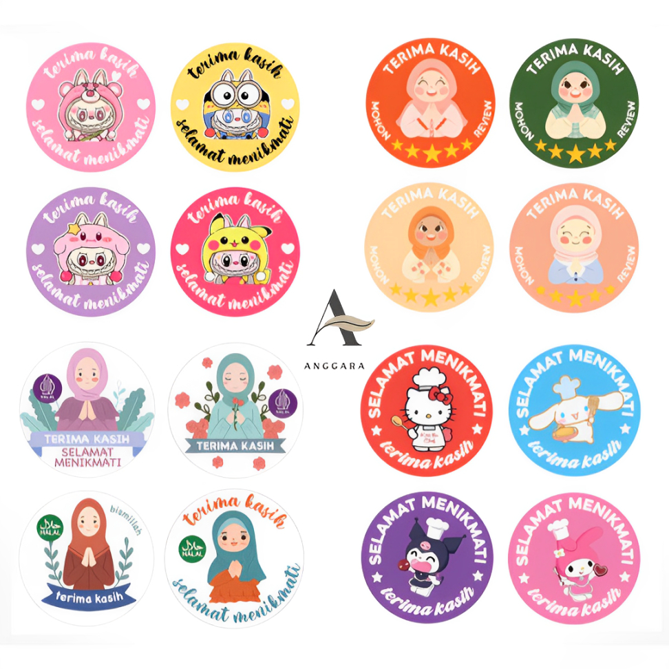 

Stiker Roll Bulat Halal isi 500 pcs Ukuran 2.5 cm Unik Label Terima Kasih Selamat Menikmati Stylish