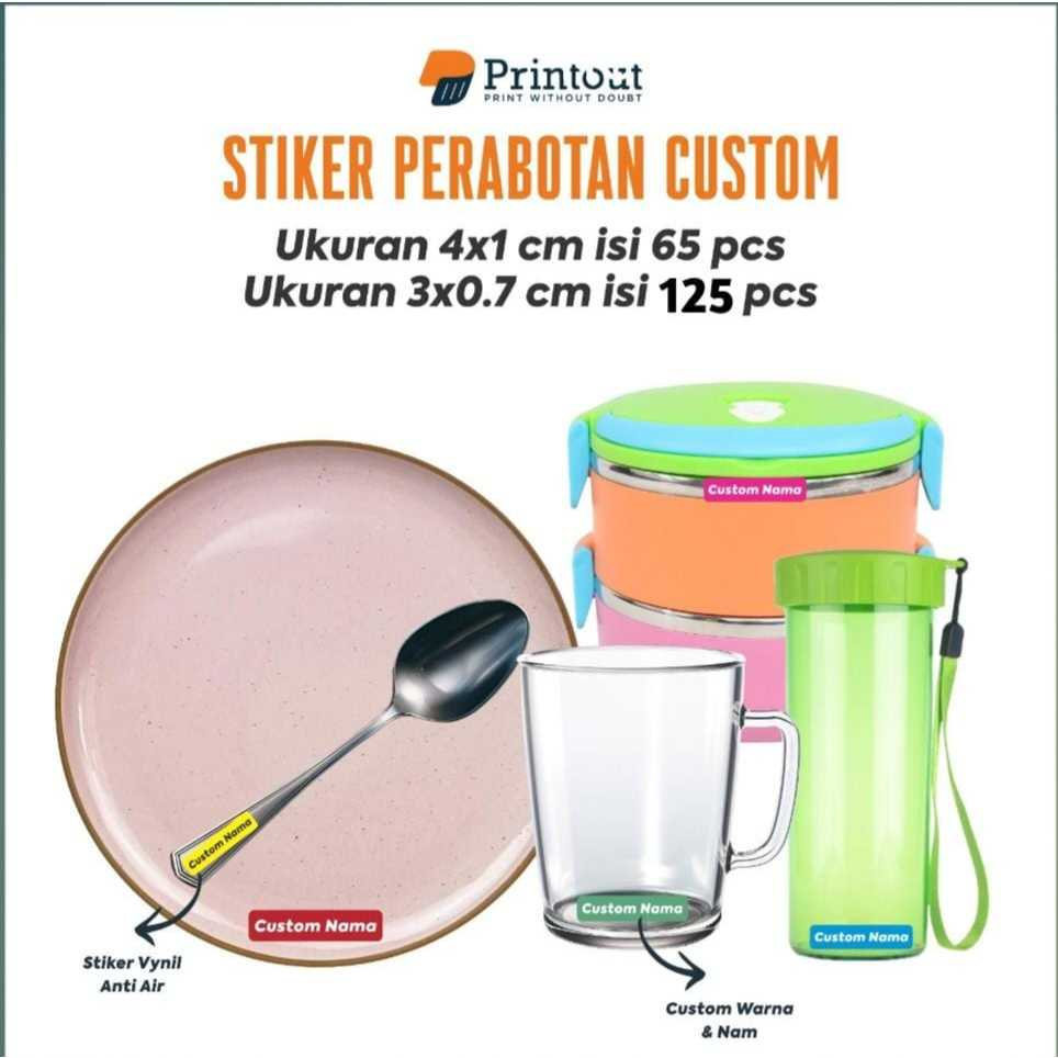 

Printout Stiker Label Vinyl Nama Barang 125pcs & 65pcs | Label Nama Barang Peralatan Custom | Tahan Air & Anti Luntur
