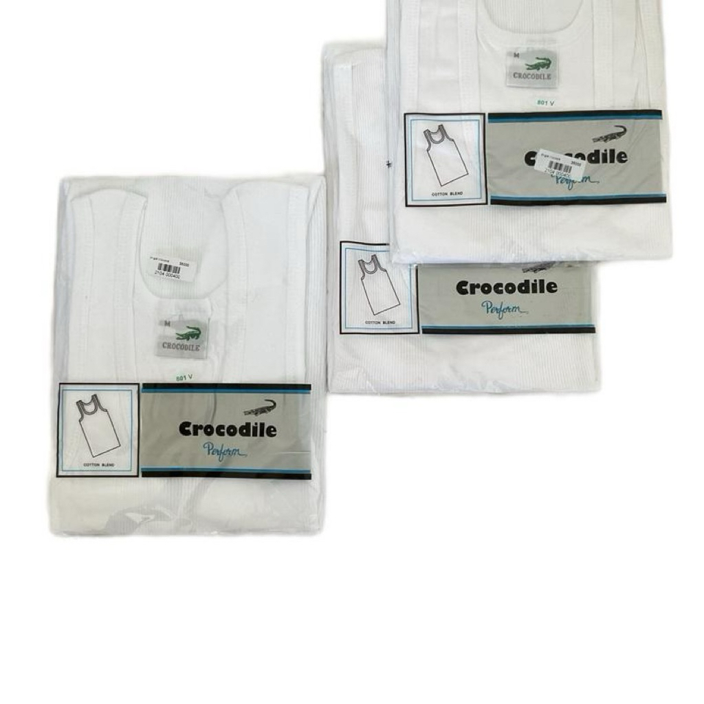 Kaos dalam pria crocodile /singlet crocodile polos putih