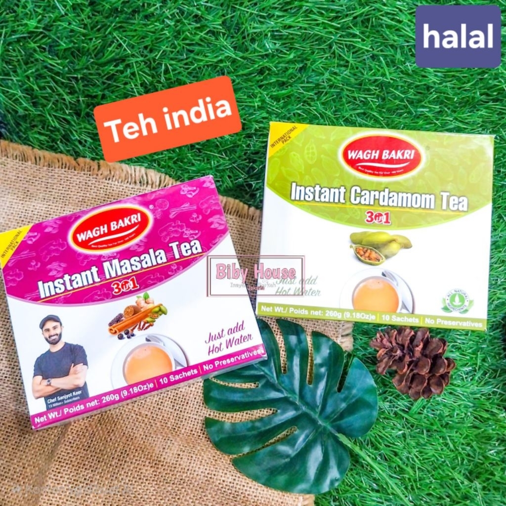 

TEH MASALA /TEH INDIA WAGH BAKRI Instant Masala Tea / Cardamom Tea 140GR / Karak Chai India teh Rempah Halal