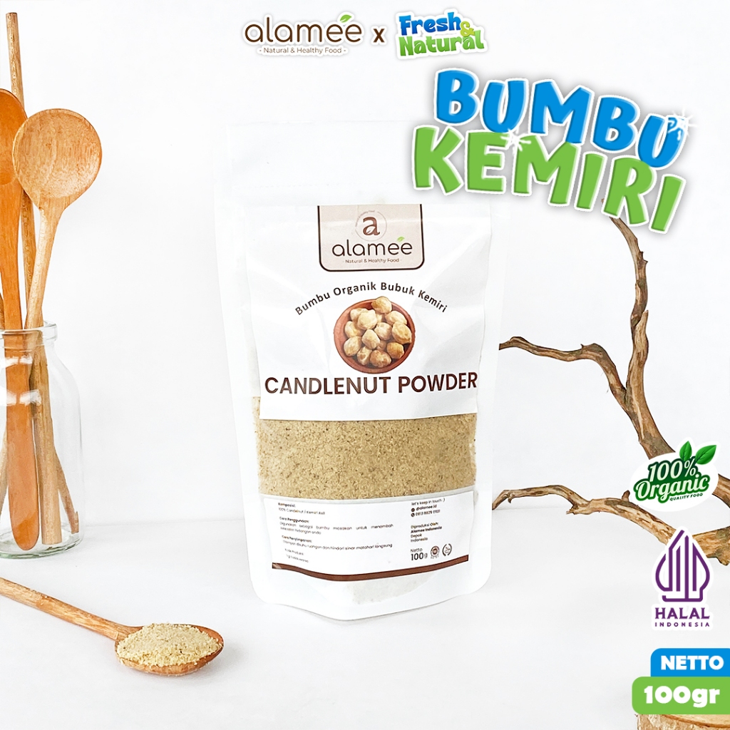 

ALAMEE Kemiri Bubuk Candlenut Powder Bumbu Dapur Organik Masak Murni Asli 100g fresh and natural