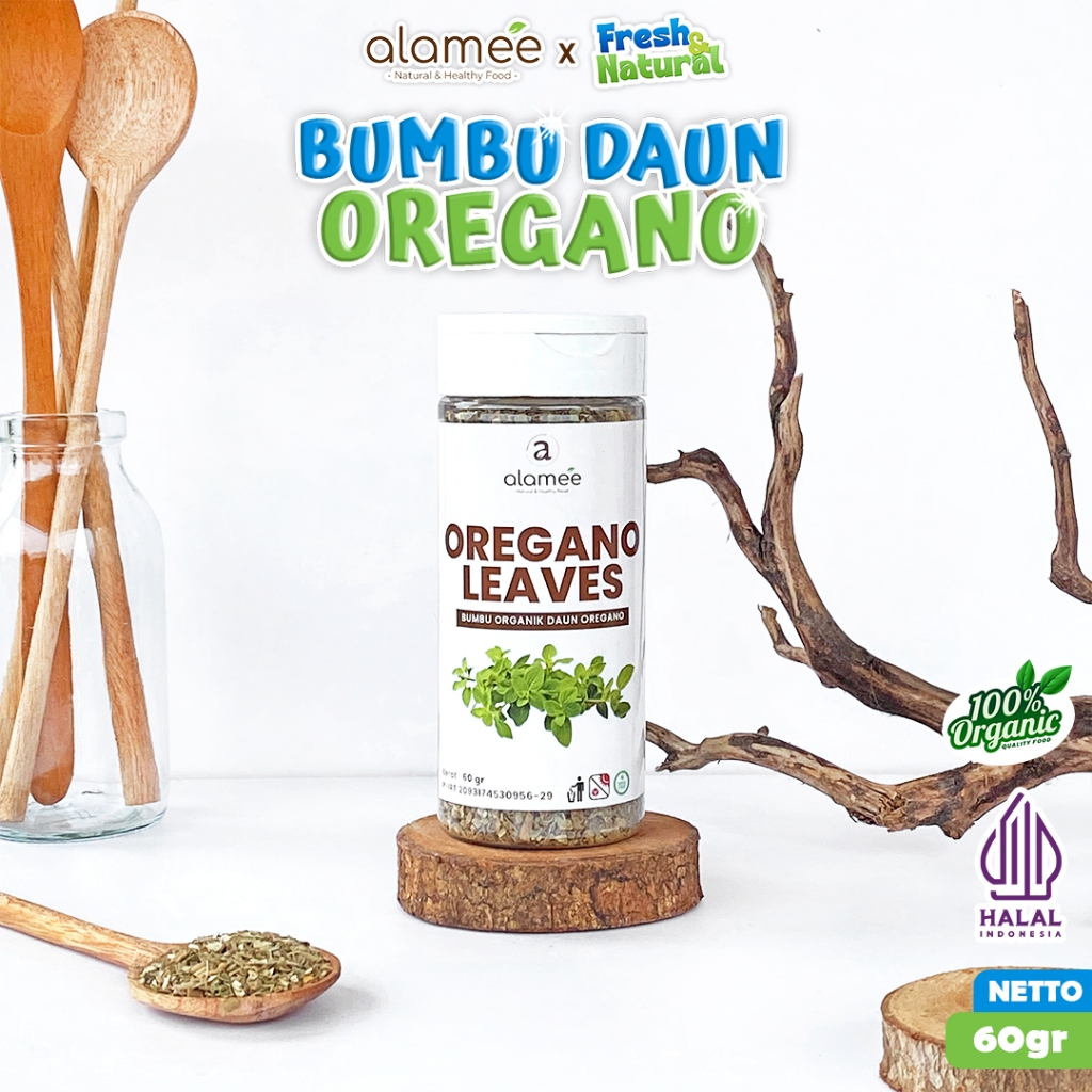 

ALAMEE Oregano Kering Dried Leaves Flakes Garnish Murni Asli Bumbu Dapur Organik 60g fresh and natural