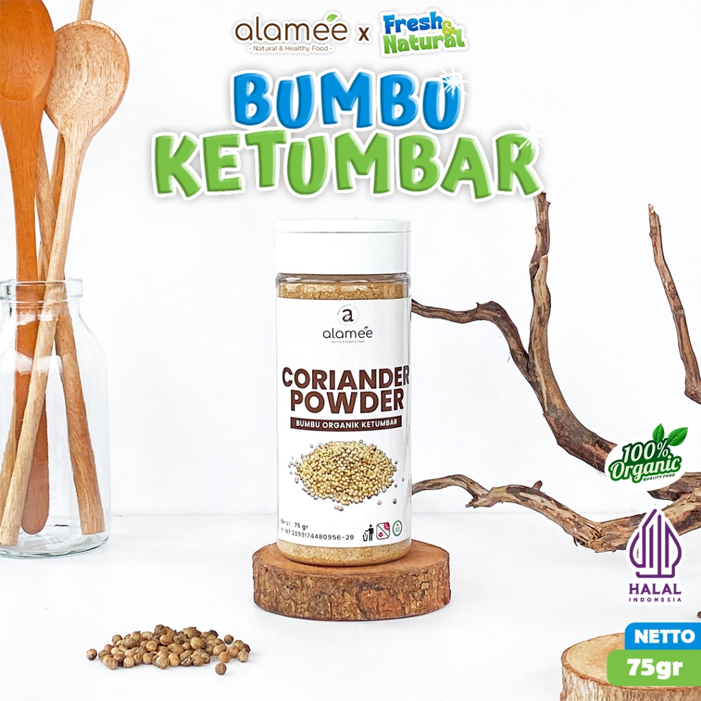 

ALAMEE Ketumbar Bubuk Organik Bumbu Dapur Instan Coriander Powder Murni Asli 75gr fresh and natural