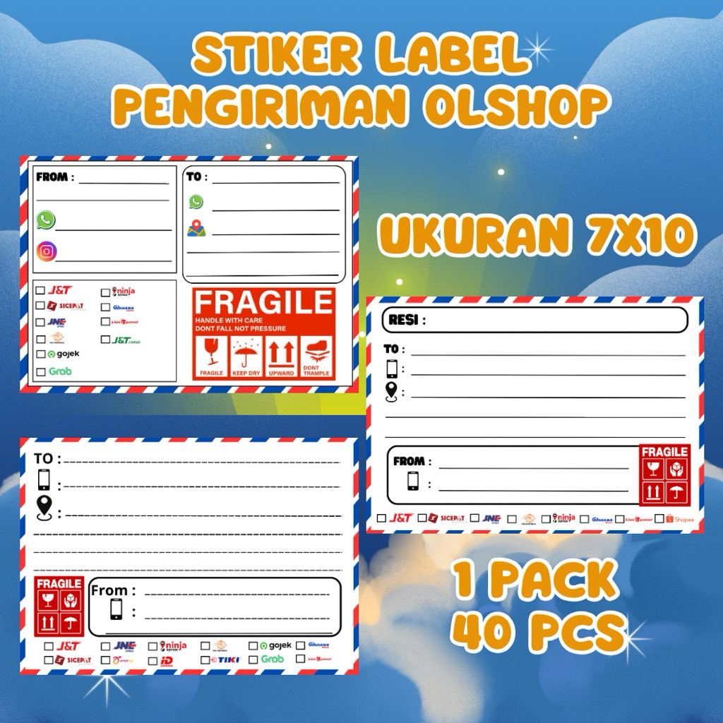 

40 PCS STIKER LABEL PENGIRIMAN OLSHOP