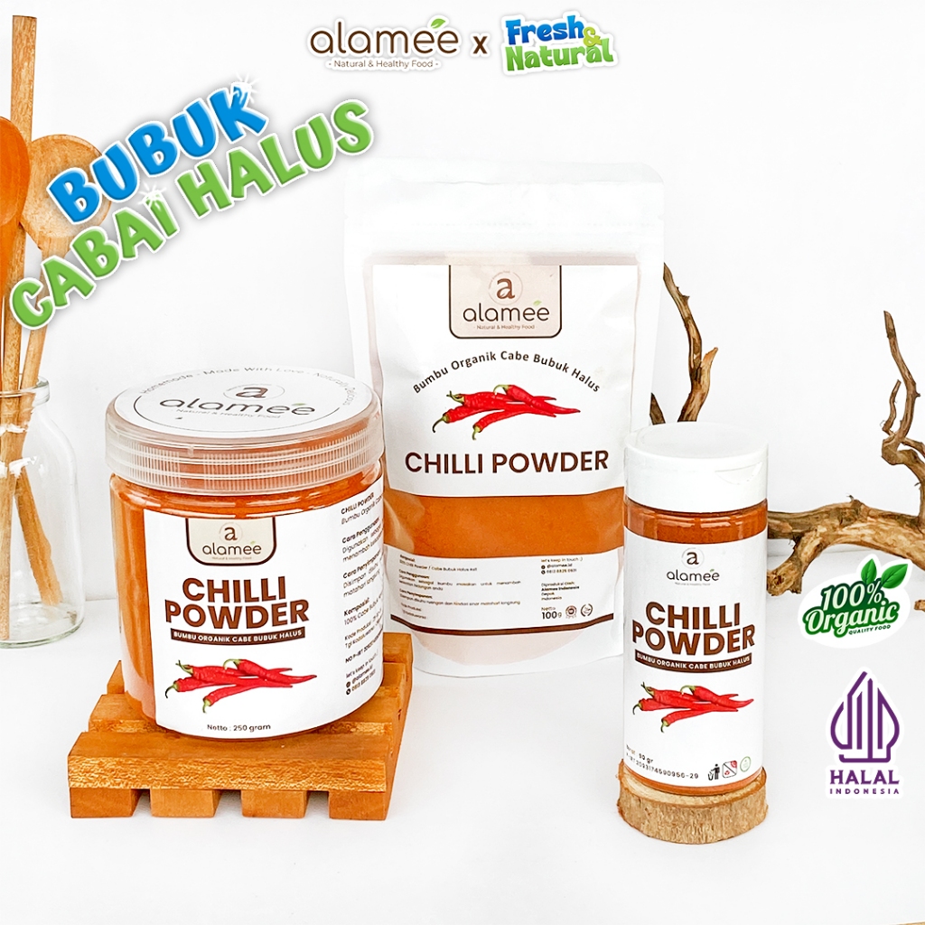 

Bumbu Cabe Cabai Bubuk Kering Halus Pedas Chilli Seasoning Powder Cabai Asli Dapur fresh and natural