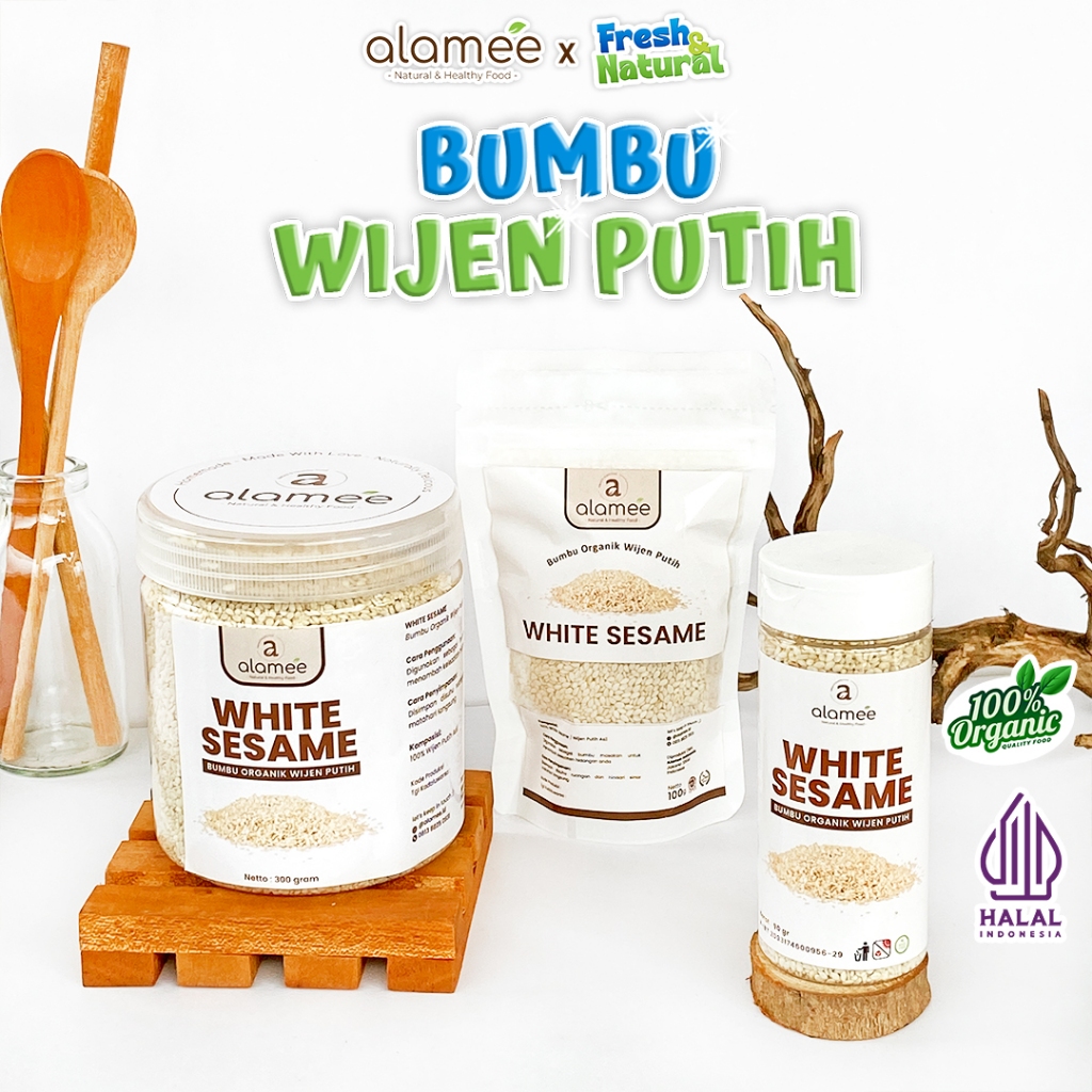 

ALAMEE Wijen Putih White Sesame Seed Bumbu Dapur Organik Masak Tanpa Campuran fresh and natural