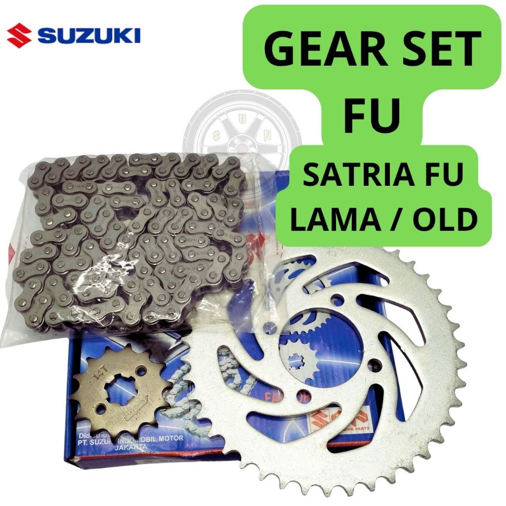 GEAR SET RANTAI ORI SATRIA FU LAMA / OLD SUZUKI ORIGINAL ASLI BERKUALITAS GIRSET GIR