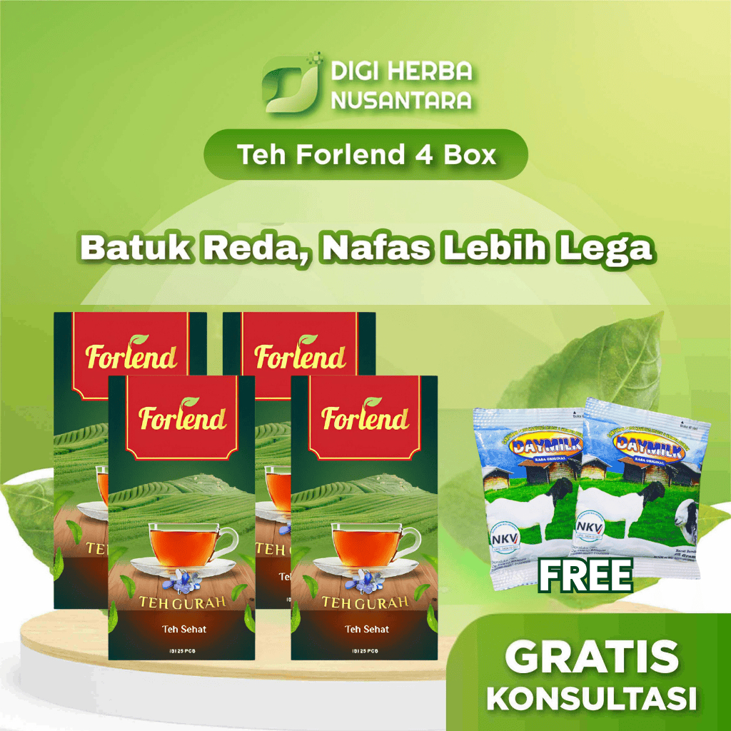 

FORLEND Teh Gurah Original - Membantu Atasi Permasalahan Lendir & Dahak - 4 Box (Free 2 Daymilk Sachet)
