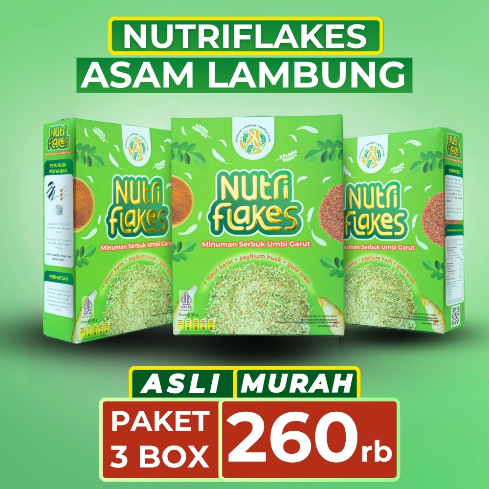 

Paket 3 Box Nutriflakes Sereal Diet & Suplemen Sehat – Atasi Asam Lambung, GERD, dan Penuhi Nutrisi