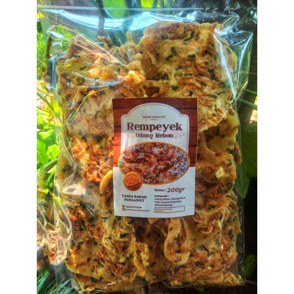 

Rempeyek Udang Rebon Premium 200gr Mbah Sukatin