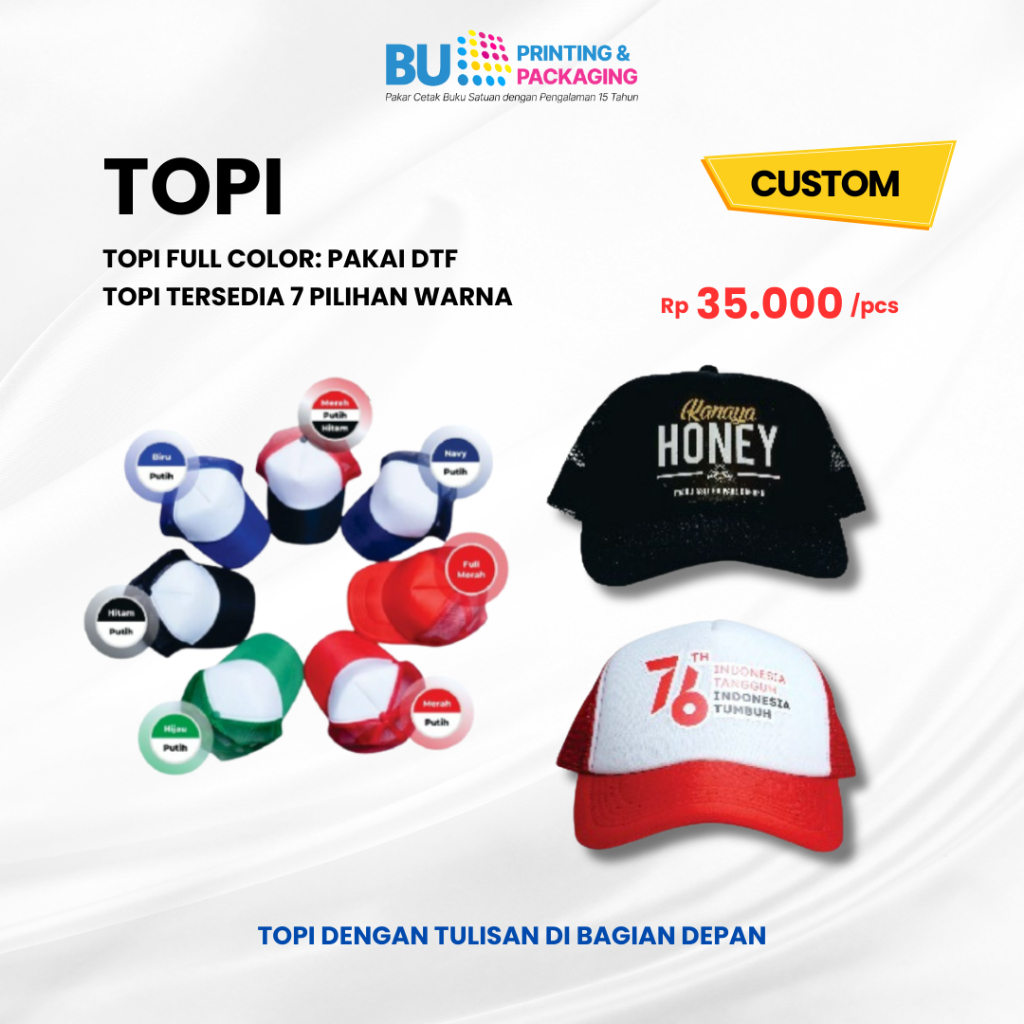 Topi Custom - Sablon DTF