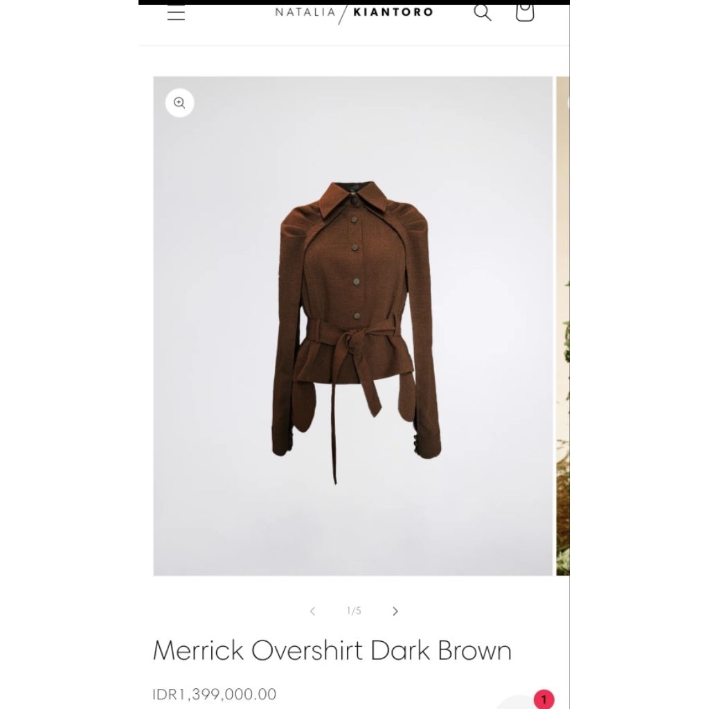 Merrick Overshirt Dark brown Natalia Kiantoro preloved like new