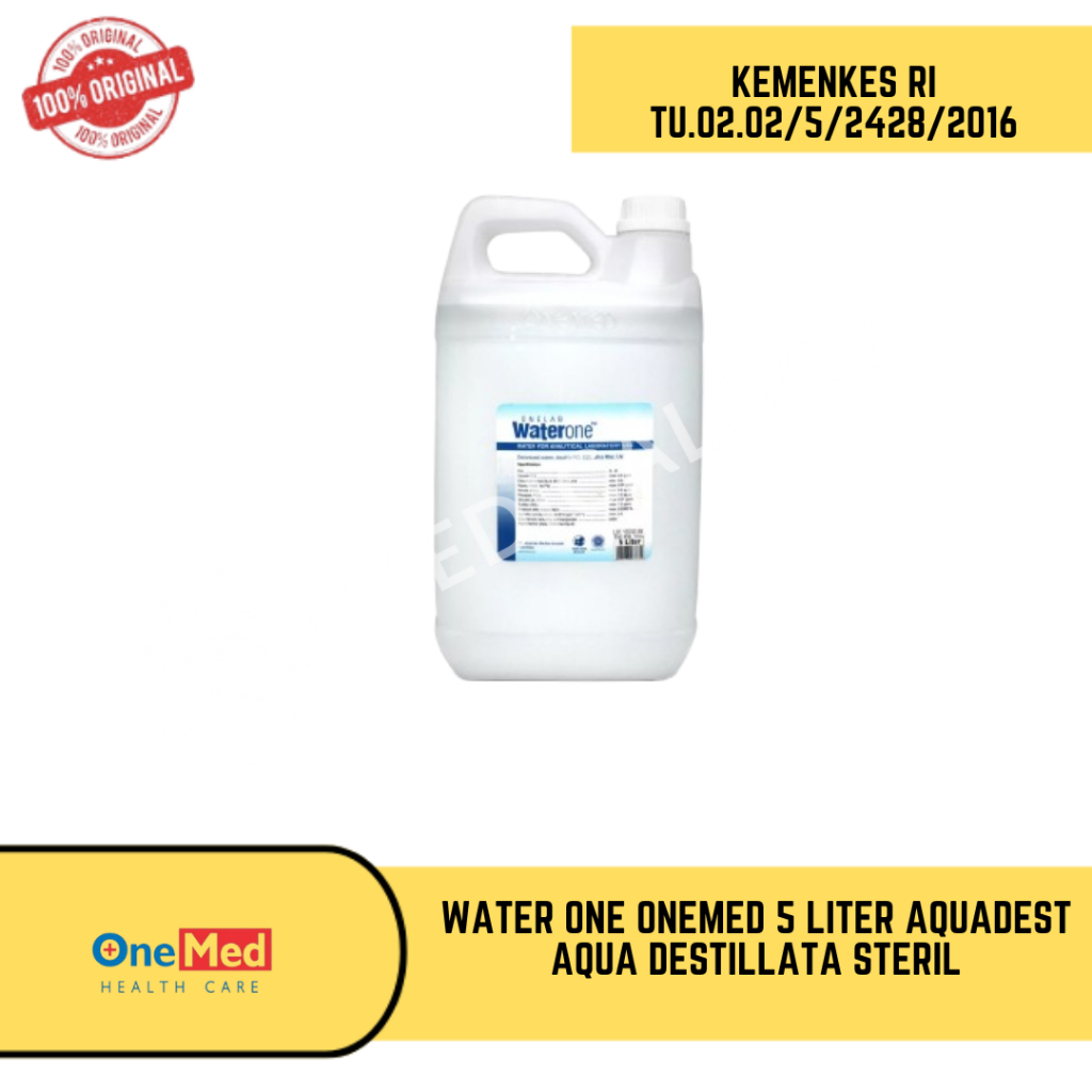 Water One Onemed 5 Liter Aquadest Aqua Destillata Steril