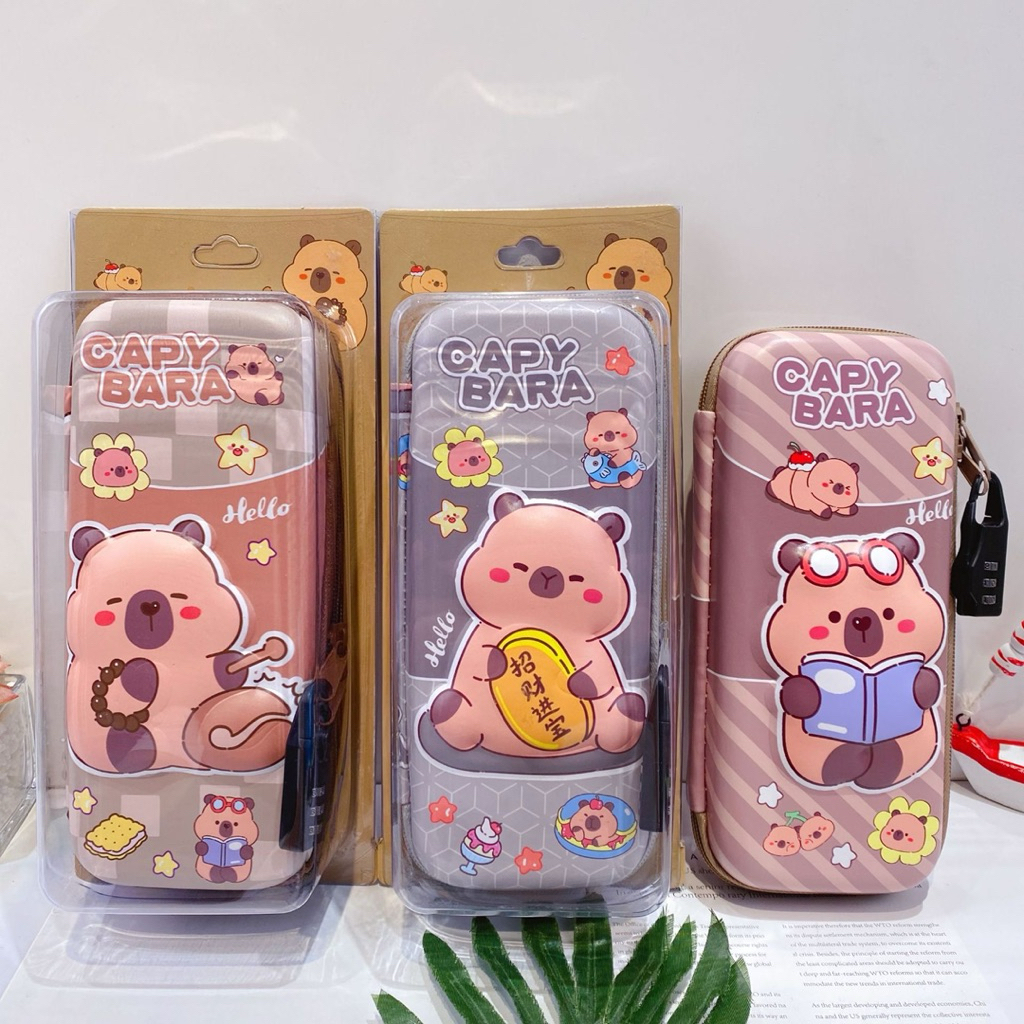 

Purple KP004 Kotak Pensil Tempat Pensil FREE GEMBOK Alat Tulis Anak Sekolah 3D Motif Karakter Capybara