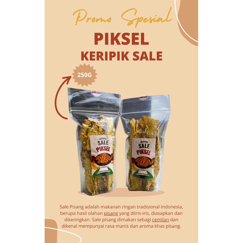 

Keripik Pisang Sale PIKSEL 250Gr - Renyah Enak Dan Lezat