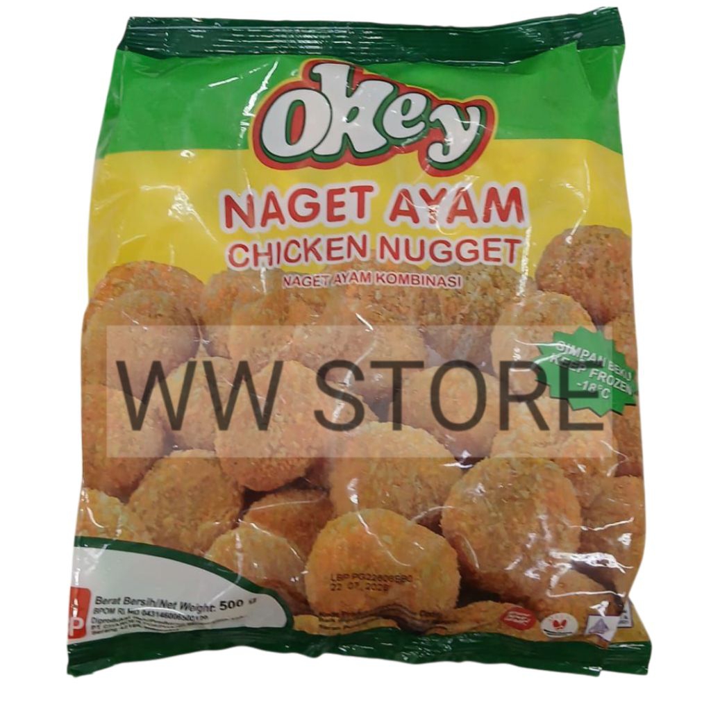 

Naget ayam kombinasi beku halal MUI okey frozen Chicken Nugget 500g