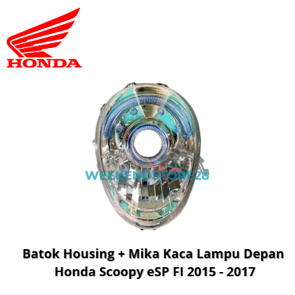Batok Housing + Mika Kaca Lampu Depan Honda Scoopy eSP FI 2015 2017 Original BOHLAM