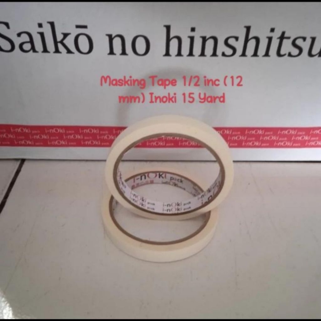 

Lakban kertas/Masking tape inoki 1/2 inch 12mm *15 yard