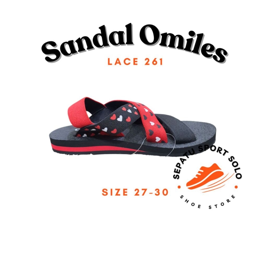 Sandal Omiles Lovely Kids Black Red 27,28,29,30 Omiles 261