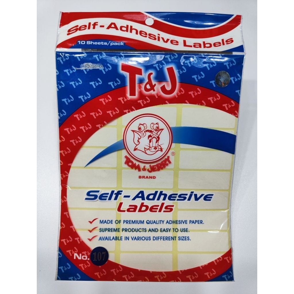 

Stiker label T&J No. 107 isi 10 lembar