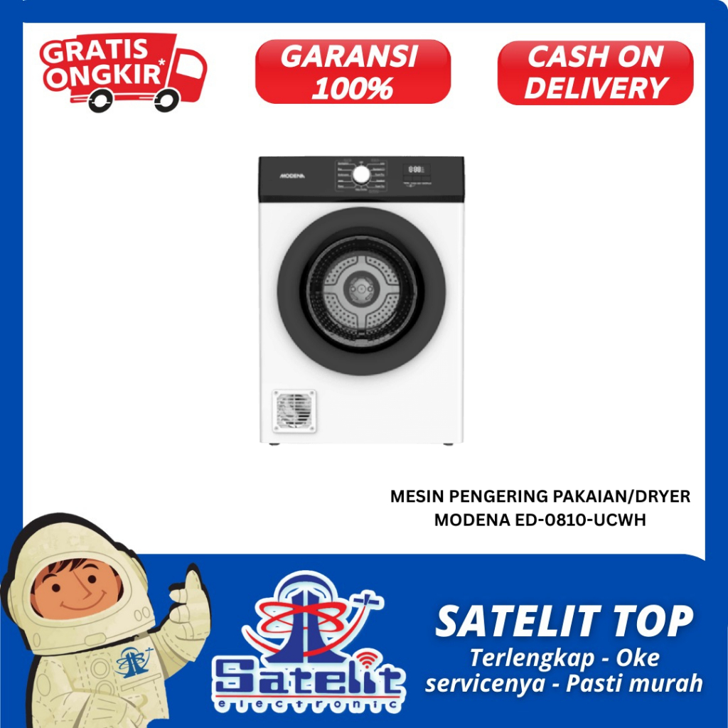 MESIN PENGERING PAKAIAN/DRYER MODENA ED-0810-UCWH