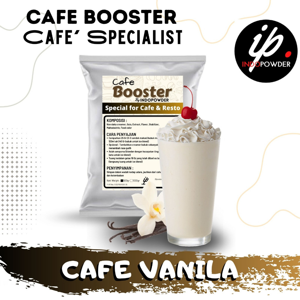 

Indopowder - Bubuk Minuman 500gr PREMIUM CAFÉ BOOSTER VANILLA Untuk Cafe, Waralaba dan Resto