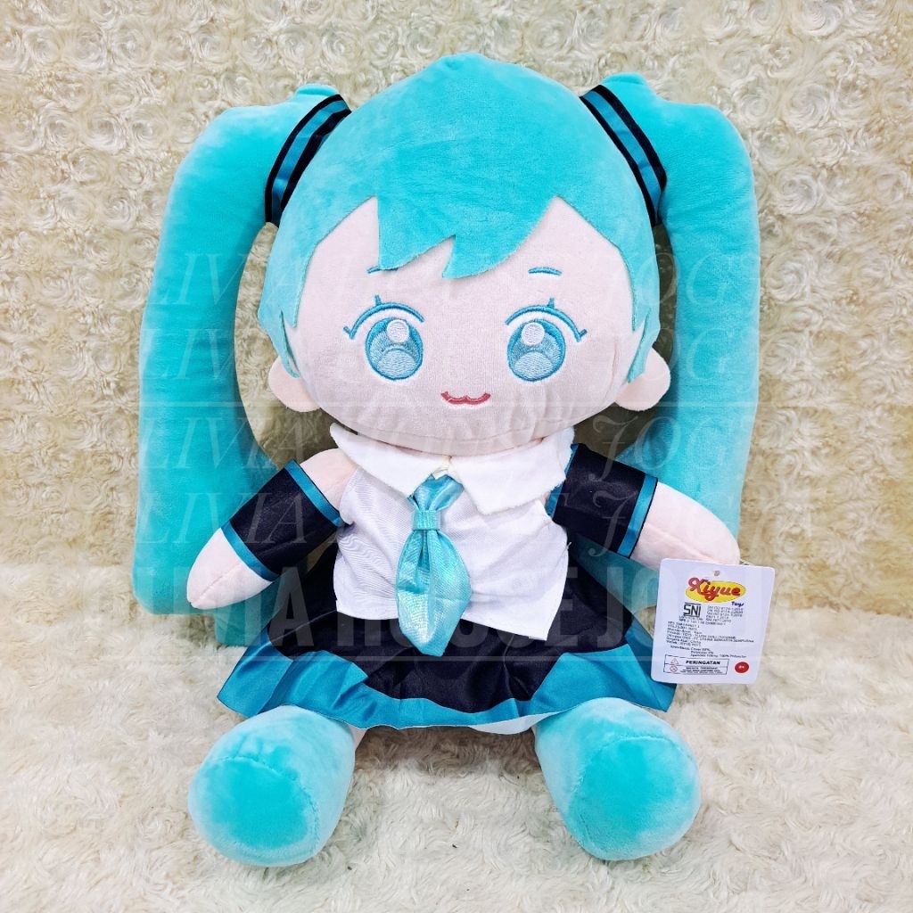 Boneka Hatsune Miku Dasi Bling Kemeja Putih Rok Hitam