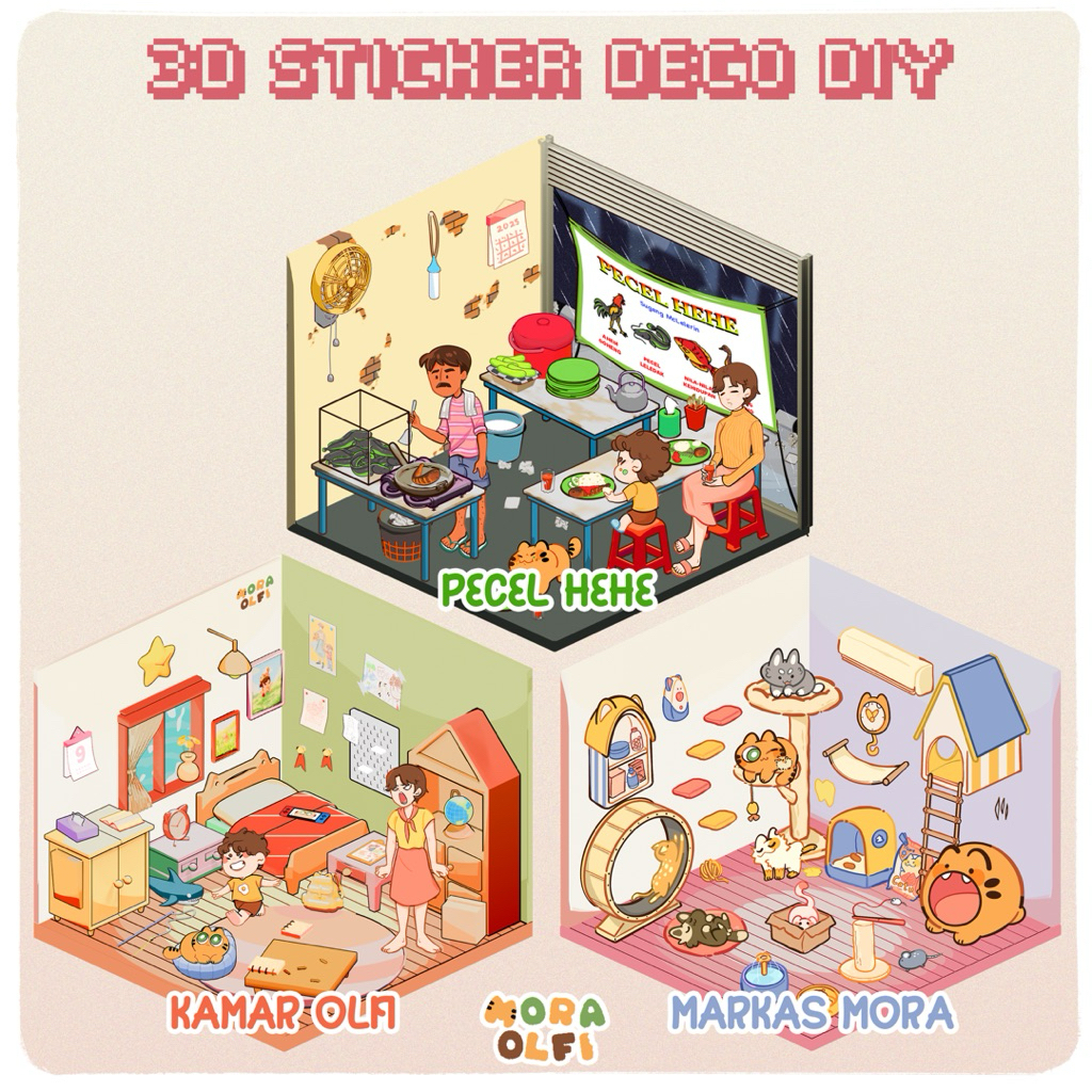 3D DIY Deco Sticker | Mora & Olfi