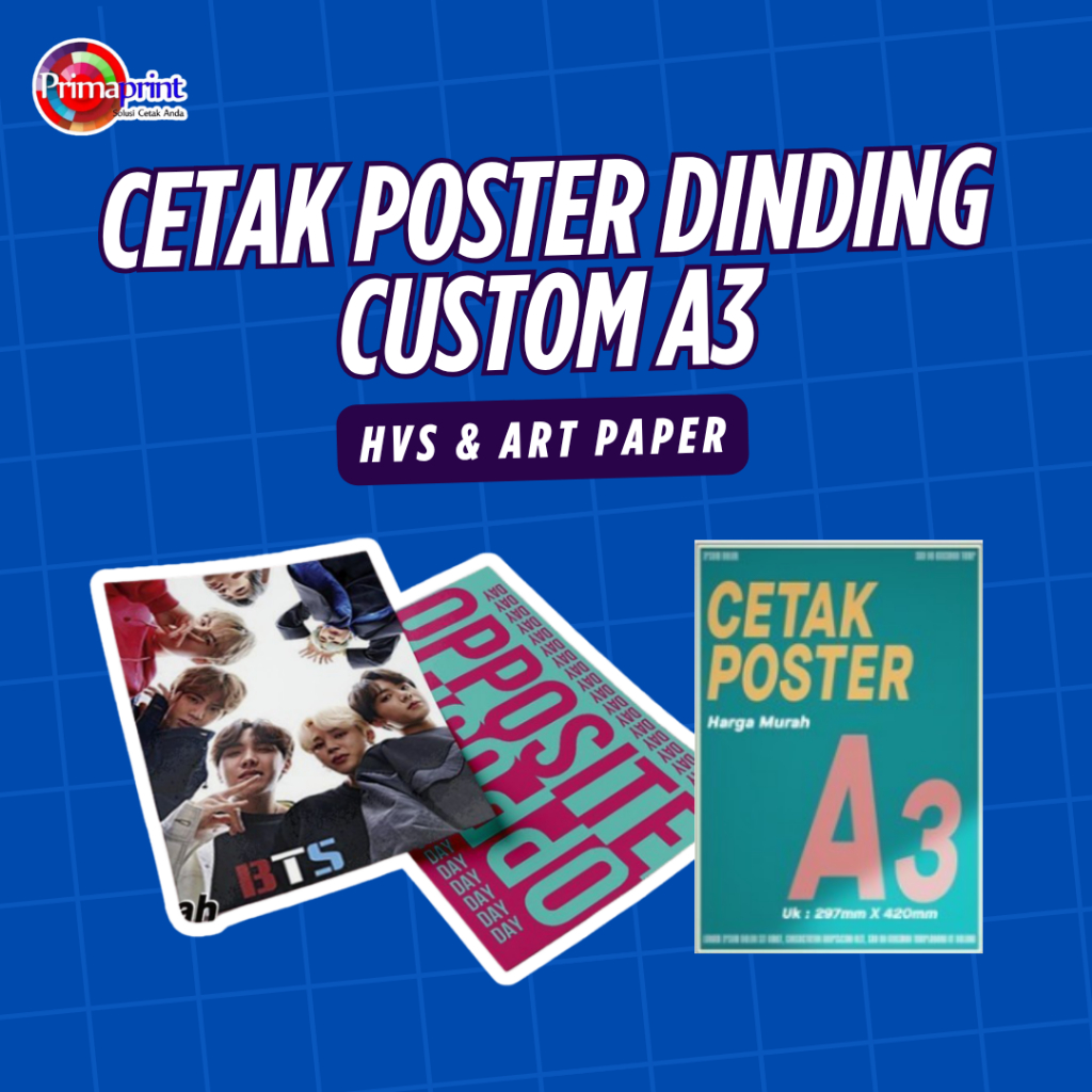 

Cetak Poster Dinding Custom A3 HVS & Art Paper | Printing Brosur Flyer Desain Sendiri