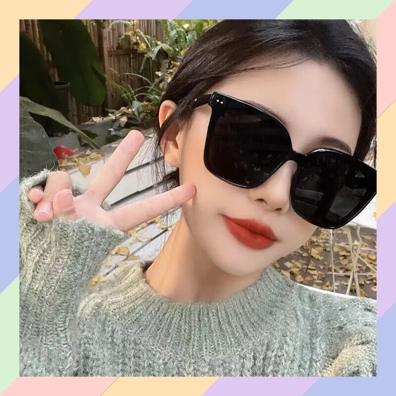 KM29 Kacamata KOTAK HITAM New Fashion Korea Keren Sunglasses Pria Wanita Kaca Mata Gaya Riben Cantik