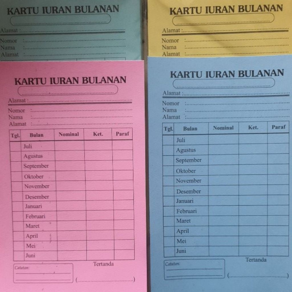 

KARTU IURAN BULANAN (25 LEMBAR)