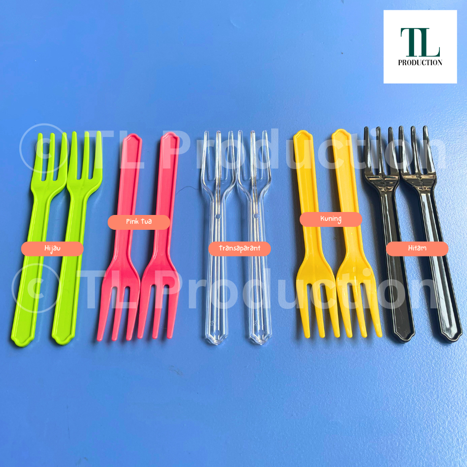 100pcs Garpu Kecil Plastik - Garpu Puding Garpu Kue Garpu Buah PREMIUM Garpu Kue Kecil Garpu Cake Ga