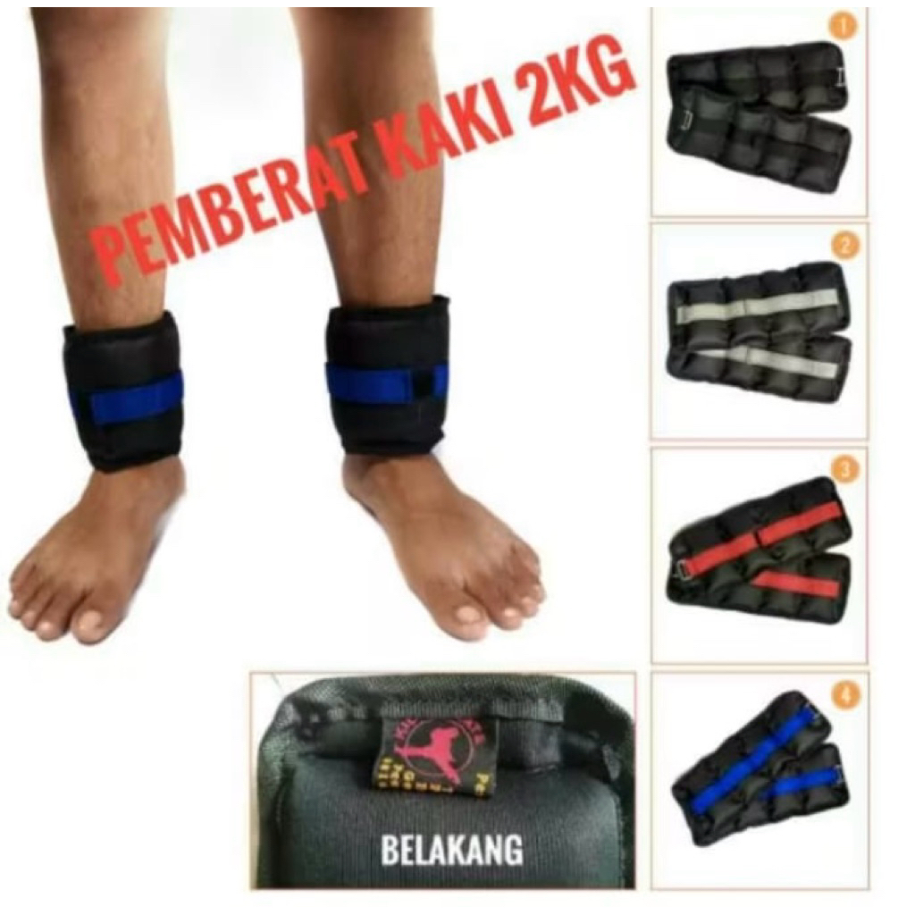 Pemberat kaki 2kg Fitness Latihan beban kaki tangan Alat Olahraga