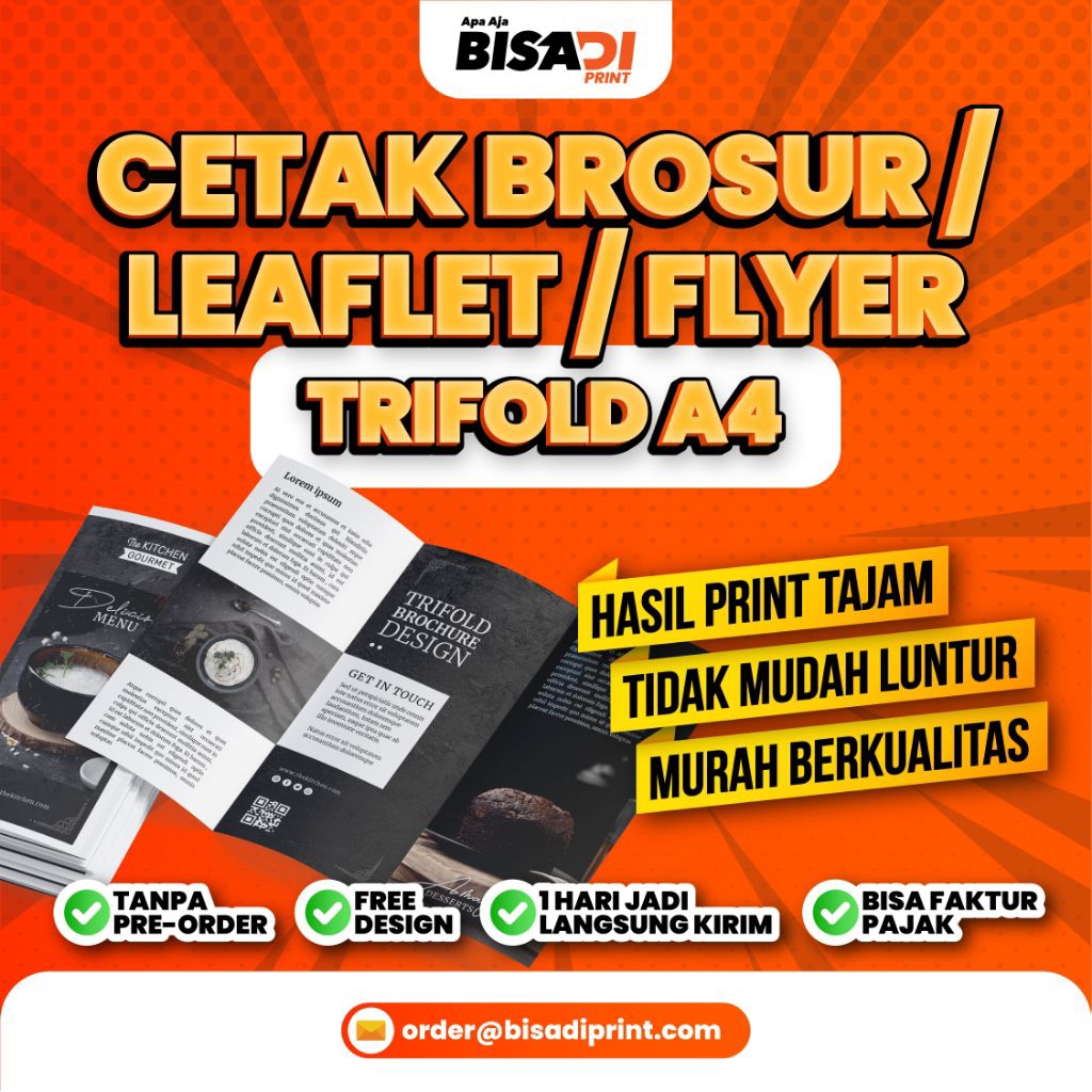 

PROMO Cetak Brosur / Leaflet / Flyer Trifold A4