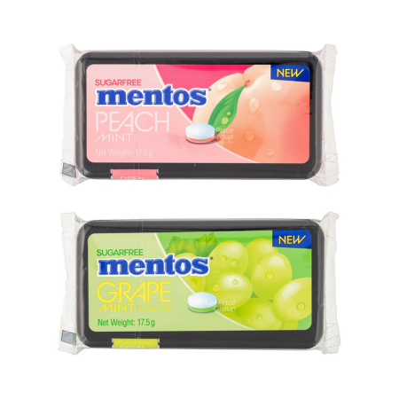 

Mentos Vitamin C Sugar Free Peach Mint/Grape Mint Flavor 17,5 gr