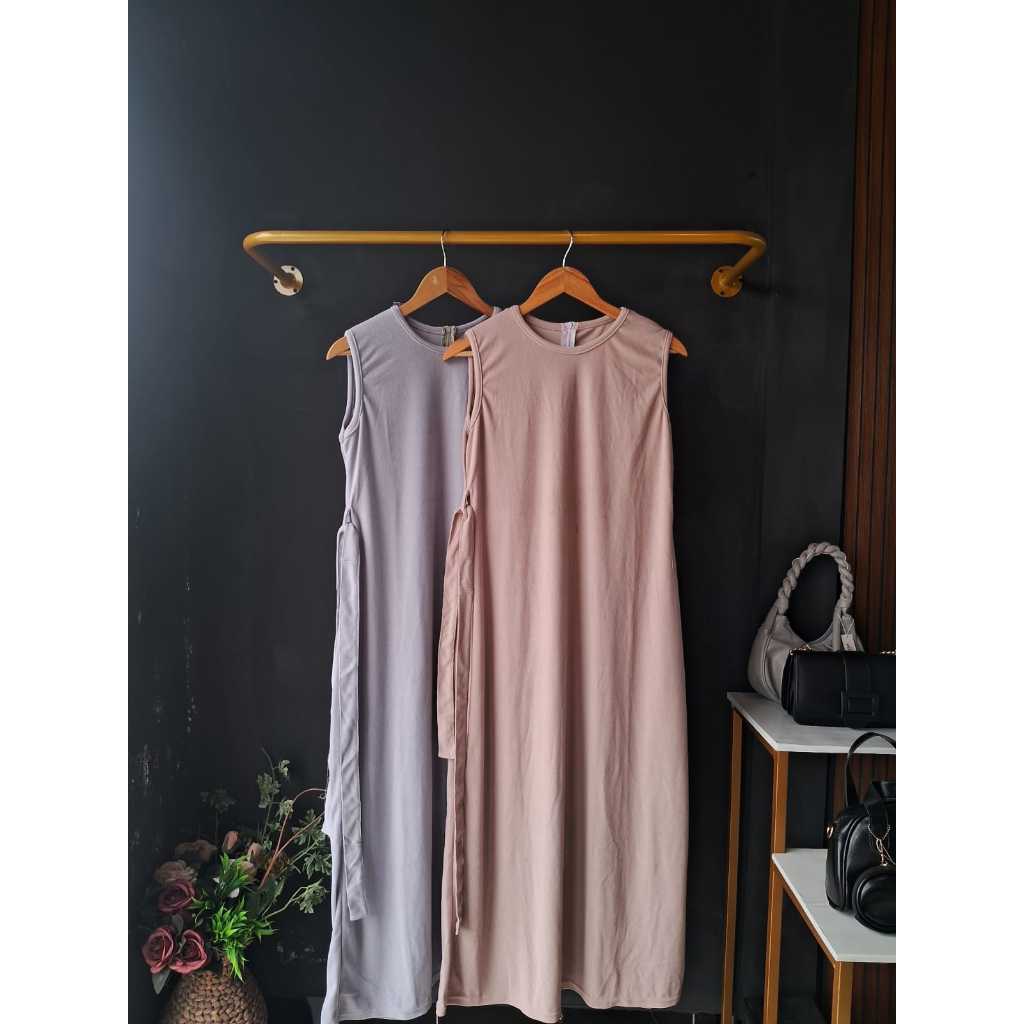 GAMIS INNER KAOS TALI PINGGANG TANPA LENGAN  || DRESS INNER TALI