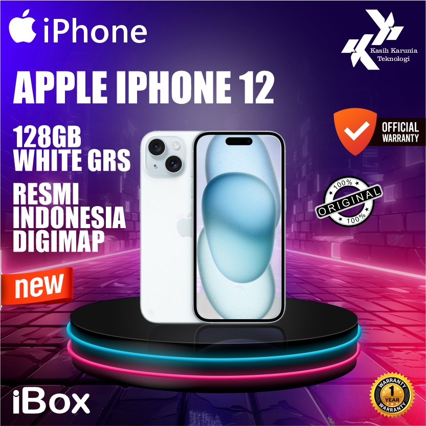 APPLE IPHONE 12 128GB WHITE GRS RSMI INDONESIA DIGIMAP GARANSI RESMI INDONESIA